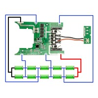 Carcasa de Repuesto para Batería BMS con 10 Celdas 18650 para Reparación de Batería DEW DCB200 de 18V, Kit de Bricolaje (Sin Celdas de Batería Incluidas)