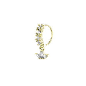 Anneaux de nez ouverts ajustables avec pierres brillantes, design croix et papillon, bijoux de piercing de nez personnalisés et tendance - Product Image 4