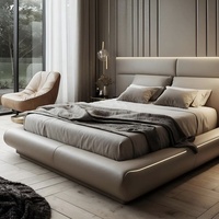 Lit tatami avec rangement en MDF, design moderne, ensemble chambre à coucher King Size avec tiroir, lit double en bois simple