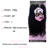 Lot de 3 perruques synthétiques ondulées pour femmes africaines, fibres résistantes à la chaleur, style bohème 3D, vente directe usine