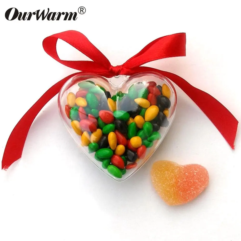 OurWarm Custom 5pcs Transparent Heart Shape Acrylic Gift Wedding Favors For Guests