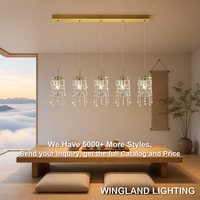 Nouveau Lustre LED en Fer Cristal pour Restaurant, Design Créatif pour Salle à Manger, Bar, Café, Réception, Lampes Modernes Simples et Faciles à Installer