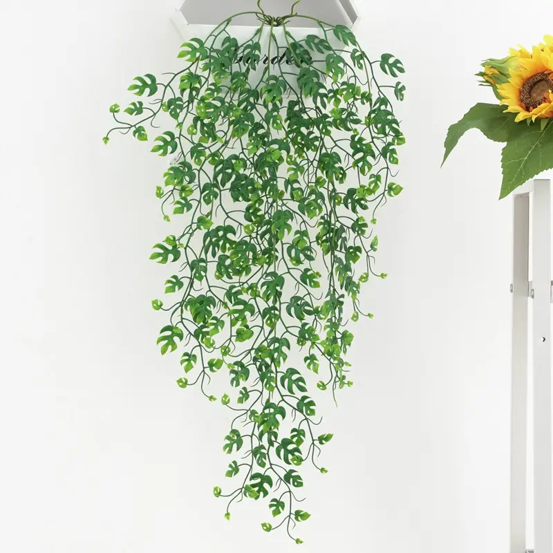 壁天井吊り屋内観賞用植物人工プラスチックモンステラ葉吊り植物