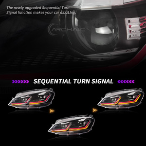 Conjunto de Faros Delanteros LED Completos para VW <span class=keywords><strong>Golf</strong></span> 7 Mk7 TSI <span class=keywords><strong>TDI</strong></span> 2013-2017, Faro Delantero para <span class=keywords><strong>Volkswagen</strong></span>, Actualización de Iluminación, Luz Delantera - Product Image 3