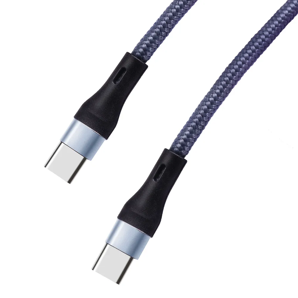 Câble USB C à C 45W de haute qualité 1M type-c 5A E Mark, cordon tressé en Nylon à charge rapide pour samsung xiaomi MacBook iPad