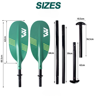 AQUA MARINA RIPPLE-TECH 1 Pagaie de kayak 234 cm, pagaie de canoë à double lame, en PP, fibre de verre et manche en aluminium, pour la navigation en eau cale