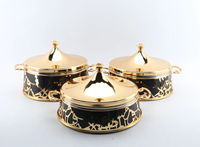 Ensemble de 3 casseroles isothermes 3,5/4,5/5,5 L avec calligraphie arabe, blanc et or, chauffe-plats thermique pour le Moyen-Orient et le Ramadan