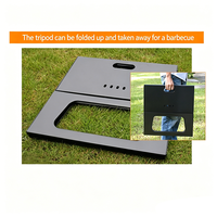 Barbecue au charbon de bois pliable en forme de X, portable, réchaud en fer, sans assemblage, noir, haute efficacité pour le camping, les pique-niques et les barbecues