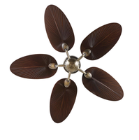 Ventilateur de plafond électrique 220V pour la maison, style nordique, pour salon et hôtel, pales en plastique ABS, feuilles tropicales, 5 pales, télécommande