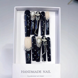 Offre Spéciale – <span class=keywords><strong>Faux</strong></span> <span class=keywords><strong>Ongles</strong></span> Longs en Forme de Cercueil Faits Main, Robustes et Prêts à Poser, Idéals pour Salons - Product Image 6