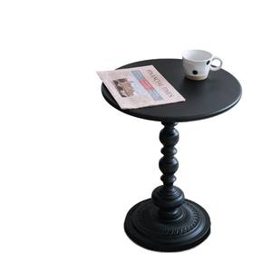 Table d'appoint ronde avec rangement, en bois peint blanc, table basse pour salon, décoration intérieure - Product Image 3