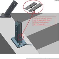 Support d'angle en verre pour escalier, en acier inoxydable 2205 304 316, fixation carrée en surface pour balustrade d'escalier