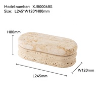Boîte de rangement minimaliste nordique en marbre travertin pour commande en gros, 300*140*95mm, couleur personnalisée, boîte à bijoux de haute qualité pour projets