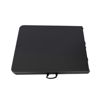 Table pliante en HDPE noir, vente en gros d'usine, pour marché, fête, restauration, événements en plein air