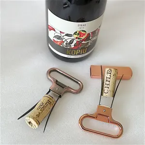 Professioneller Vintage-Metall-Weinöffner zweispitzen-Kork Ah-So Korkenhaken und Öffner