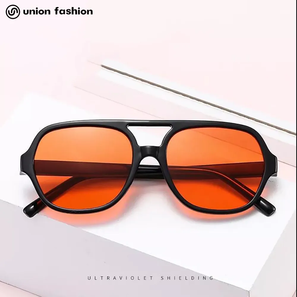 Retro Sun Glasses Versatile Polygon Oversized Custom Logo Unisex Sunglasses