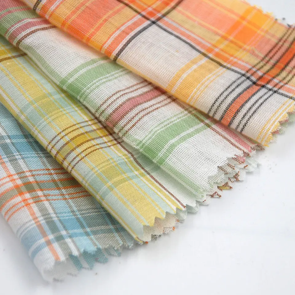 Wholesales breathable twill yarn dyed kid's girl's skirts plaids 100% Cotton shirt fabric