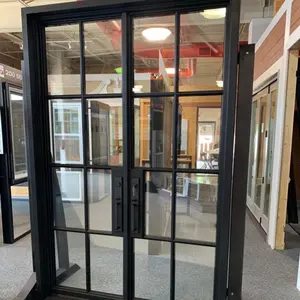 Porta de ferro dupla personalizada isolada segurança exterior design da porta principal