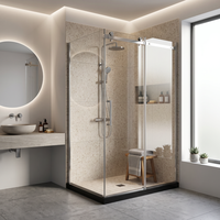 Cabine de douche rectangulaire sans cadre en aluminium avec porte de douche transparente de 8 mm, 120x80 cm