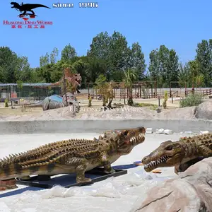 Animal Models Realistic Animatronic Crocodile For Zoo Decoration