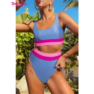 Dear-Lover New Sexy Women Swimwear Ribbed Bikini Set Bathing Suit Beach Wear Bather Biquini Swimsuit