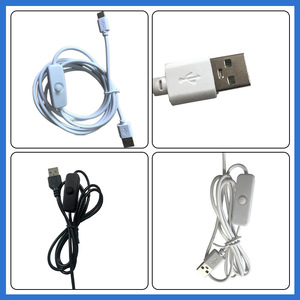 <b>Usb</b> Switch <b>Cable</b> 1A 2 Pin 501 Connector For Night Lights Plant Lights Sunset Lights Black And White 1M Length - Product Image 4