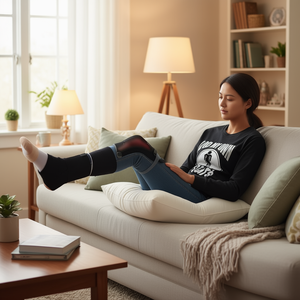 Camiseta de manga larga para recuperación de fracturas de pierna, tobillo y rodilla, unisex para adultos, cuello redondo, serigrafía. - Product Image 3