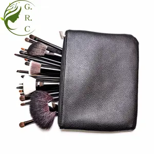 Chinese Supplier Custom Logo Design Outdoor Premium Wood Handle Vegan Cosmetics Make Up Set Of 20 Makeup Brushes With Bag
