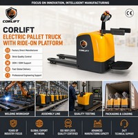 Transpalette Électrique Autoporté avec Plateforme Pliante pour la Logistique d'Entrepôt et la Manutention des Marchandises