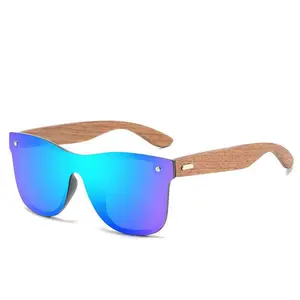 Benutzer definierte LOGO Bambus und Holz Brille Trend polarisierte Sonnenbrille fahren Reises piegel Sonnenbrille