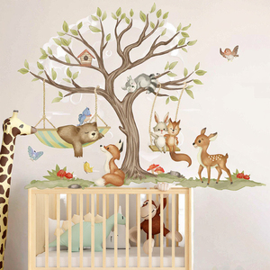 LM93909 <span class=keywords><strong>Papel</strong></span> Tapiz Autoadhesivo con Diseño de Animales del Bosque, <span class=keywords><strong>Papel</strong></span> Tapiz 3D de PVC para Decoración de Habitaciones de Bebés y Hogar - Product Image 2
