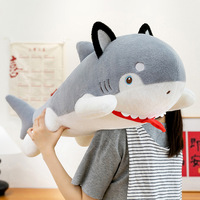 Peluche Chien Requin Amusante, Animal en Peluche Ultra Doux en Coton PP pour Câliner et Dormir, Compagnon de Lit Original, Cadeau en Gros
