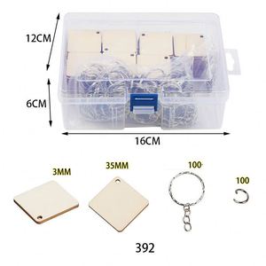 Suministros para Manualidades, Llaveros de Madera Cuadrados sin Acabado, Juego de 100 Piezas - Product Image 2