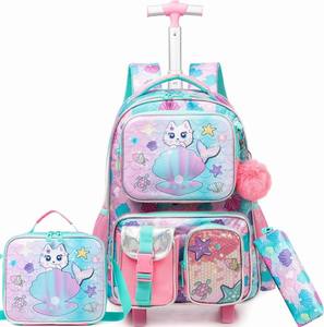 Jasminestar Mochila Escolar <span class=keywords><strong>con</strong></span> <span class=keywords><strong>Ruedas</strong></span> Tipo Trolley para Niños y Niñas <span class=keywords><strong>con</strong></span> Lentejuelas y Bolsillo Multiusos - Product Image 5