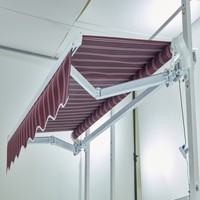 Auvent de terrasse rétractable en aluminium personnalisable de 5 m, fonctionnement manuel, protection solaire, terrasse, camping, fenêtre, voile en alliage d'aluminium