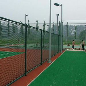 แผงรั้วเชื่อมโยงโซ่ชุบสังกะสีแบบจุ่มร้อนใช้แผ่นไวนิลสีดำ - Product Image 4