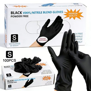 Gants de protection jetables en nitrile <span class=keywords><strong>noir</strong></span> composite, épais et durables, de qualité <span class=keywords><strong>alimentaire</strong></span>, pour la beauté, la restauration et l'usage domestique, vente en gros - Product Image 4