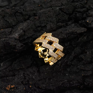 Anillo Hip-hop Europeo y Americano de 14 mm, Anillo Rómbico para Hombre con Circonitas Ligeramente Incrustadas, Anillo Hipster - Product Image 3