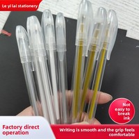 Stylo gel rechargeable en plastique brillant à pointe bille, couleurs pastel or, argent, blanc, pour journalisation, vente en gros