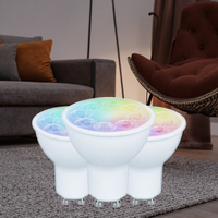 Ampoule LED Intelligente GU10 AC 220V avec Télécommande, Projecteur RGB 3W 5W, Corps en Aluminium, Gradation Wi-Fi pour Entrepôt & Fête, MR16