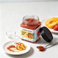 Pot en plastique carré vide de qualité supérieure de 180 ml, 250 ml, 360 ml pour confiture, aliments pour animaux, miel, avec couvercle