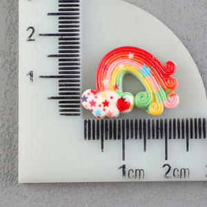 하이 퀄리티 사랑스러운 인쇄 공예 플랫백 무지개 수지 매력 펜던트 장식 액세서리 - Product Image 6