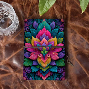 Quyến rũ nhìn handmade máy tính xách tay tuyệt vời cho công việc phác thảo và quà tặng kỳ nghỉ với với đầy màu sắc hoa-lá trang trí patt - Product Image 3