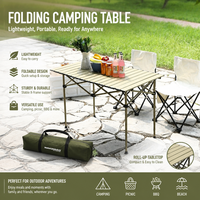 Table et chaises de camping, table pliante Egg-Roll, chaise portable Moon Chair, ensemble complet pour le camping et le pique-nique, style Glamping, acier au carbone