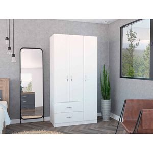 Rowaton Blanc, 3 portes, 2 tiroirs, design moderne et élégant pour l'organisation de la maison, meubles de chambre à coucher - Product Image 3