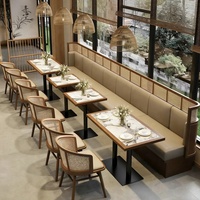 Nouvelle conception OEM ODM, banquette en bois pour café, cafétéria, mobilier commercial pour restaurant, ensemble de table et chaises modulaires pour salle à manger
