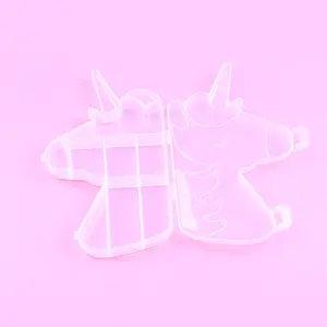 Mylulu PP plástico dibujos animados unicornio joyero cuentas de plástico píldoras contenedores de almacenamiento DIY artesanía accesorios caja de cuentas
