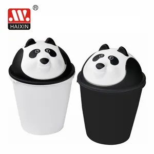 Cubo de basura de plástico con forma de Animal, cubo de basura con tapa oscilante, 5L/8L