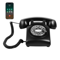 Téléphone antique PEAKSOUND avec clavier rotatif en métal pour le modèle BTP-500 pour usage domestique, compatible avec Android et iOS