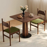 Table à manger vintage en bois massif pour petite maison, café, salon de thé, bureau de vente, balcon, table de négociation carrée